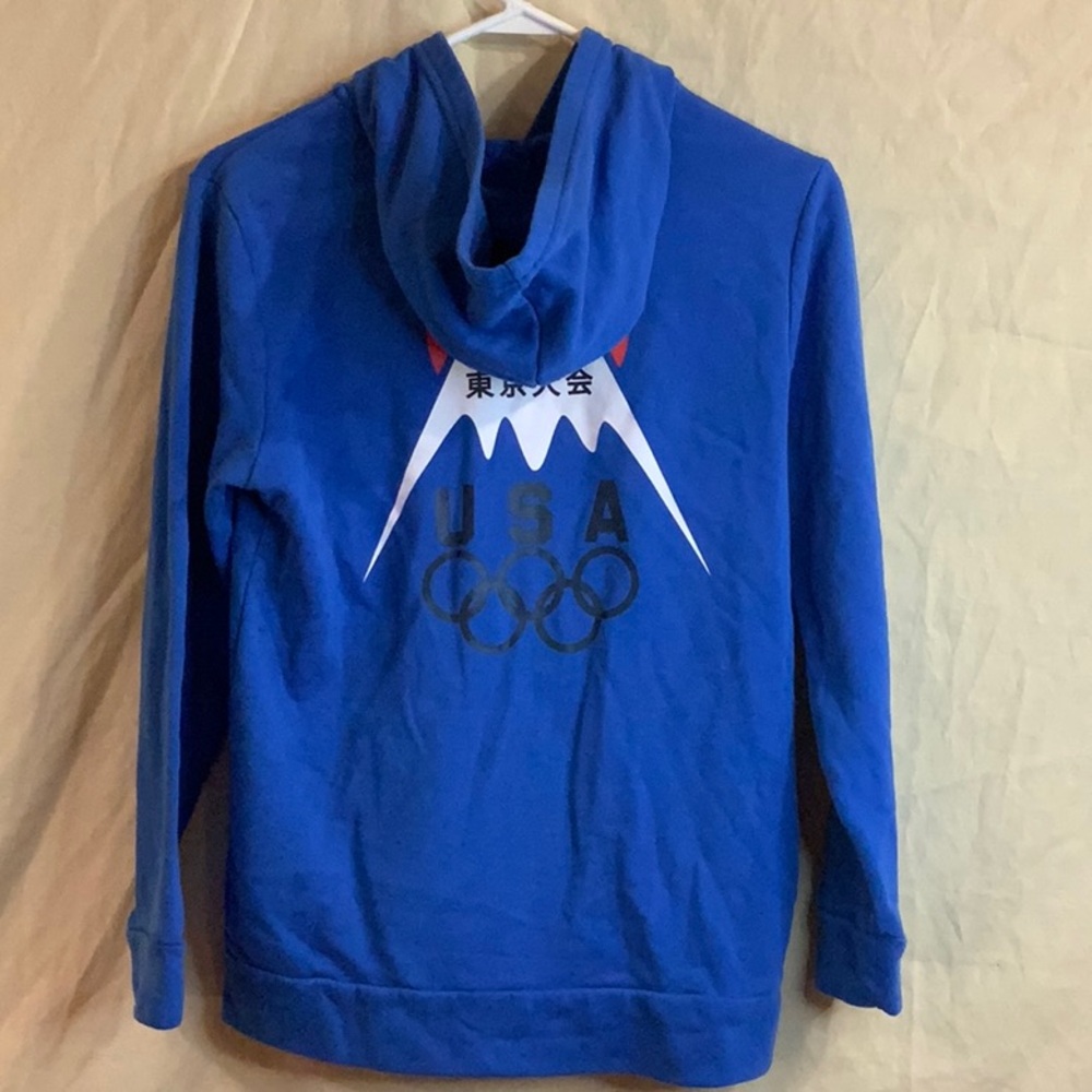 Team Apparel 2020 Tokyo Olympic Blue Zip-Up Hoodie Sweatshirt - Picture 6 of 7
